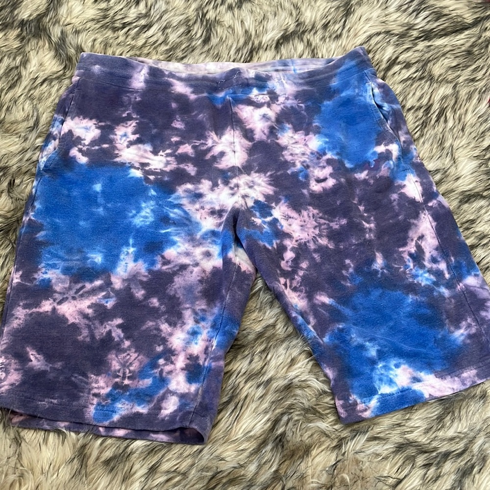 Tie dye sweat shorts